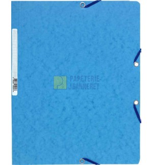 CHEMISE CARTE LUSTREE A ELASTIQUES SANS RABATS 240x320mm - TURQUOISE