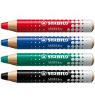 CRAYON  WHITEBOARD STABILO MARKER DRY POCHETTE 4 ASS + TAILLE CRAYON