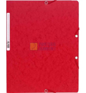 CHEMISE CARTE LUSTREE A ELASTIQUES SANS RABATS 240x320mm - ROUGE