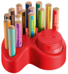 SET 15 STABILO WOODY 3 EN 1 + 1 TAILLE-CRAYON + 1 SUPPORT RANGEMENT