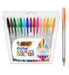 BIC CRISTAL MULTI COLOUR - POCHETTE DE 15 COULEURS ASSORTIES