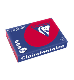 RAMETTE 500F REPRO CLAIREFONTAINE 80G A4 ROUGE GROSEILLE