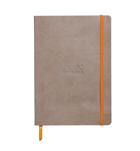 CARNET SOUPLE RHODIARAMA A5 160P LIGNE PAPIER IVOIRE 90G TAUPE