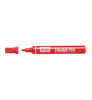 MARQUEUR PERMANENT PENTEL N50 ROUGE - POINTE OGIVE