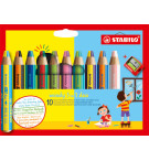 CRAYON WOODY STABILO DUO ETUI DE 10 ASS AVEC TAILLE CRAYON