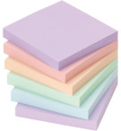 BLOC TYPE POST IT 75X75mm PASTEL ASSORTIS - PAQUET DE 6