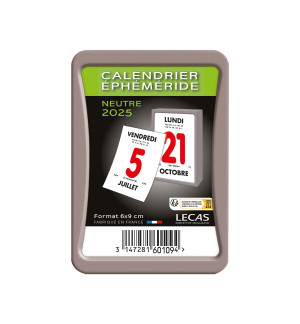 BLOC EPHEMERIDE NEUTRE A COLLER 9.2X6.2cm 2025