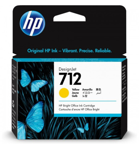 HP CARTOUCHE JET D'ENCRE 712 JAUNE 3ED69A