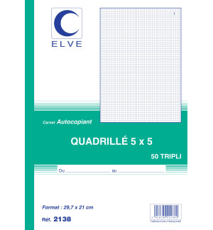 MANIFOLD QUADRILLE 5X5 TRIPLI 29.7X21cm