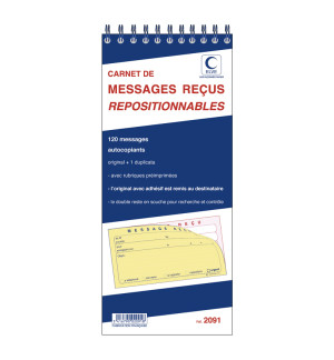 BLOC MESSAGES ELVE 120 DUPLI REPOSITIONNABLES