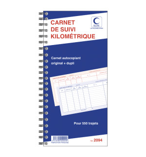 CARNET DE SUIVI KILOMETRIQUE 50 DUPLI 297x140mm