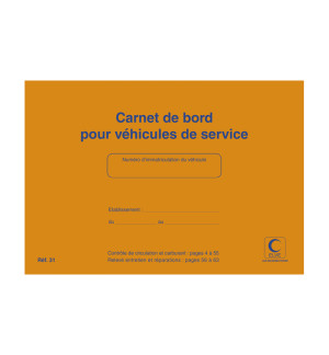 CARNET DE BORD POUR VEHICULE DE SERVICE