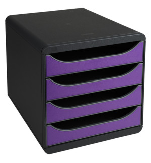 MODULE BIG BOX 4 TIROIRS - GRIS / VIOLET