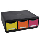 TOOLBOX MAXI 3 TIROIRS - NOIR / ARLEQUIN