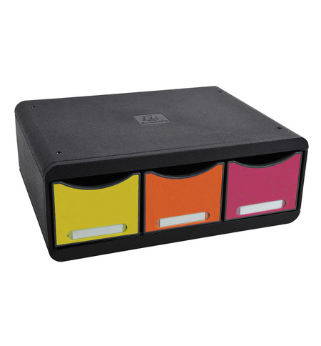 TOOLBOX MAXI 3 TIROIRS - NOIR / ARLEQUIN