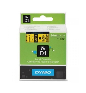 RUBAN TITREUSE DYMO 24mm NOIR/JAUNE