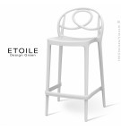 TABOURET BAR ETOILE POLYPROPYLENE HAUT H105  BLANC P101