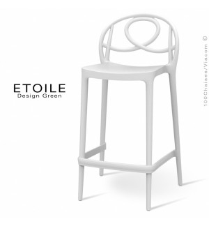 TABOURET BAR ETOILE POLYPROPYLENE HAUT H105  BLANC P101