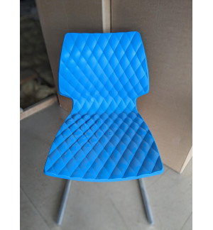 CHAISE UNI 565 BLEU AZUR PIETEMENT LUGE INVERSE  CHROMES