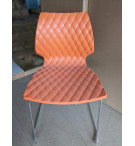 CHAISE DE COLLECTIVITE UNI 552 ORANGE PASTEL RAL2003 PIETEMENT CHROME