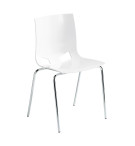 Chaise FONDO 4 pieds coque polypropylene structure  chrome white