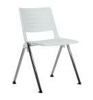 CHAISE RAVE 4 PIEDS OSSATURE CHROMEE ASS DOS BLANC P06