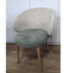 FAUTEUIL NEO BI COLOR H47 C1152- REVÊTEMENT FIXE-MINT/BEIGE-PIÉT E11