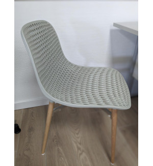 CHAISE PIEDS BOIS NATUREL NEXT GRISE PA117