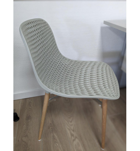 CHAISE NEXT PIEDS BOIS NATUREL GRISE PA117