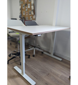 BUREAU ASSIS-DEBOUT PIETEMENT REGLABLE HAUTEUR PAR MANIVELLE- GRIS