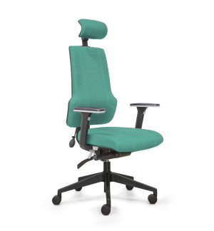 FAUTEUIL ERGONOMIQUE ERGOX VERT - MECANISME SYNCHRO ST LOMB TETIERE