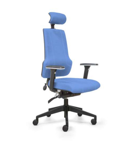 FAUTEUIL ERGONOMIQUE ERGOX BLEU - MECANISME SYNCHRO ST LOMB TETIERE