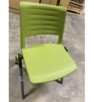 CHAISE RAVE 4 PIEDS OSSATURE NOIRE ASS DOS  VERT P05