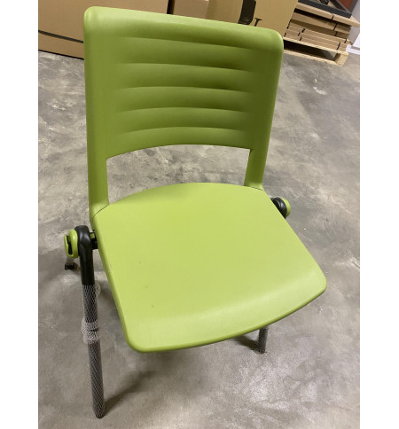 CHAISE RAVE 4 PIEDS OSSATURE NOIRE ASS DOS  VERT P05