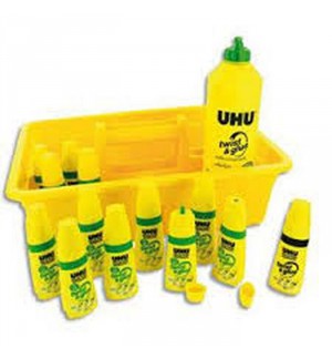 COLLE UHU TWIST/GLUE PACK DE 12 FLACONS 35ml+1 RECHARGE+BTE RANGEMENT