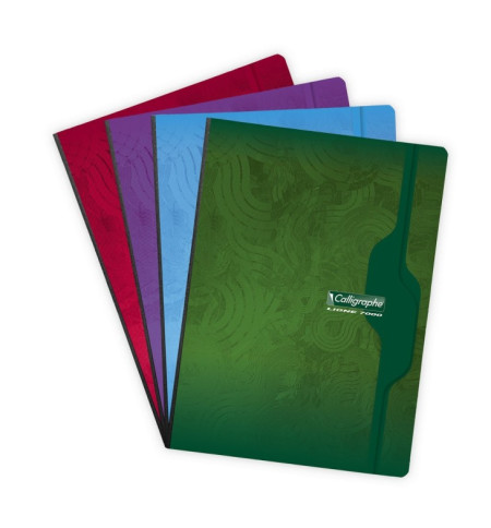 Cahier brochure souple dos toilé 24x32 cm 192 pages grands carreaux 70 g - Coloris assortis