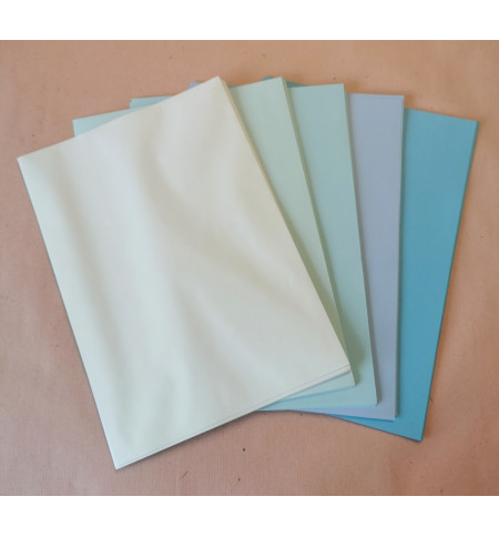 BOITE 100 FEUILLES PAPIER 80G AZUR (5 nuances de bleu)  210x297mm A4