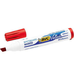 MARQUEUR EFFACABLE A SEC BIC 1751 POINTE BISEAU - ROUGE