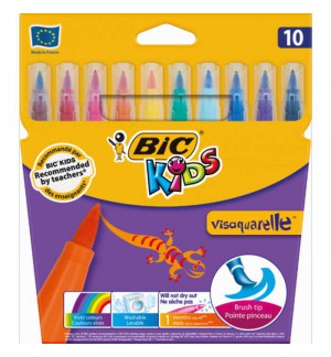 FEUTRES BIC VISAQUARELLE ASSORTIS - POCHETTE DE 10