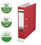 CLASSEUR A LEVIER LEITZ ROUGE - DOS 80mm