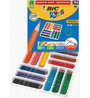 CRAYONS DE COULEUR BIC EVOLUTION ASSORTIS - CLASSPACK DE 144