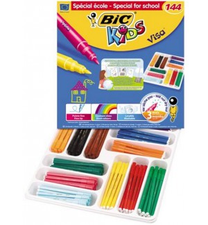 FEUTRES BIC VISA FINS ASSORTIS - CLASSPACK DE 144