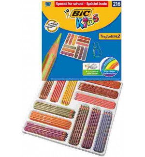 CRAYONS DE COULEUR BIC TROPICOLORS - CLASSPACK DE 216