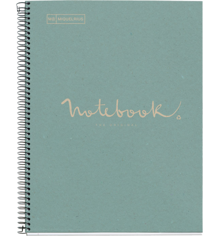 CAHIER NOTEBOOK MIQUELRIUS RECYCLE A4 SPIRALES 160P BLEU