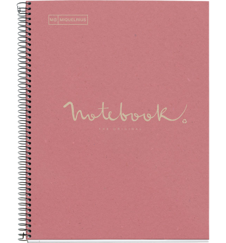 CAHIER NOTEBOOK MIQUELRIUS RECYCLE A4 SPIRALES 160P ROSE