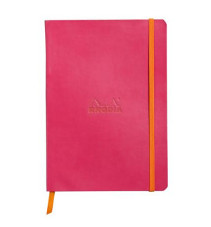 CARNET RHODIARAMA SOUPLE 148x210mm FRAMBOISE 160 PAGES LIGNEES