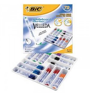 FEUTRES EFFACABLES A SEC BIC 1721 - CLASSPACK DE 72 ASSORTIS