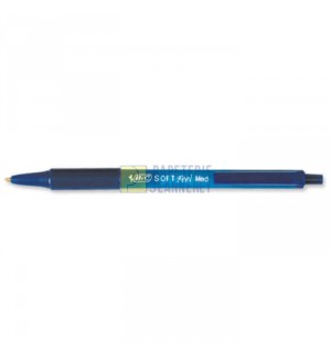 STYLO BILLE BIC SOFT FEEL CLIC GRIP  RETRACTABLE BLEU