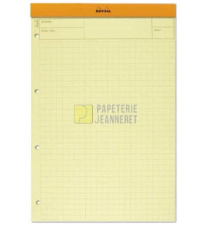 BLOC RHODIA 210X297mm AUDIT MULTICOLONNES FEUILLES JAUNES 80G