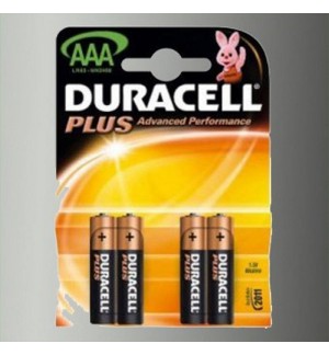 PILE DURACELL POWER PLUS LR3 AAA- BLISTER DE 4